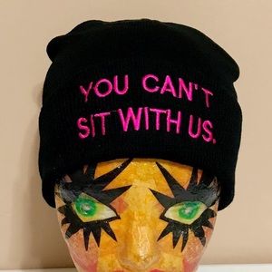 You Can’t Sit With Us Black Knit Beanie Hat